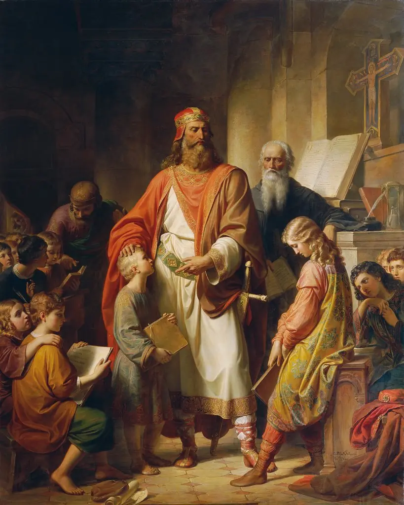 Charlemagne reprimands the neglectful students