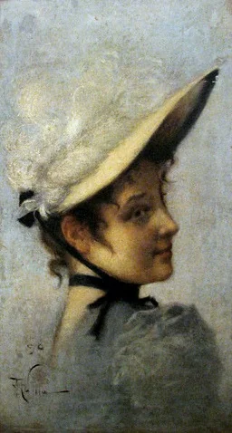 Woman, by Aleardo Villa, oil, 1896