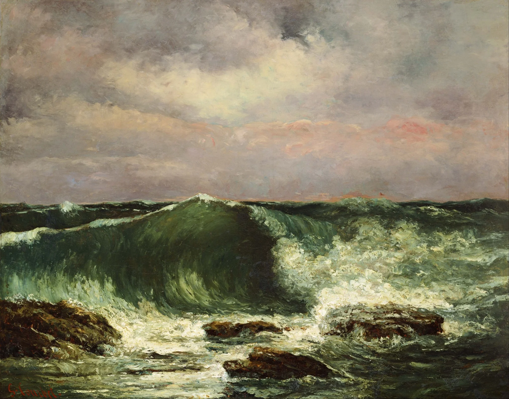 Waves, by Gustave Courbet, oil, 1870