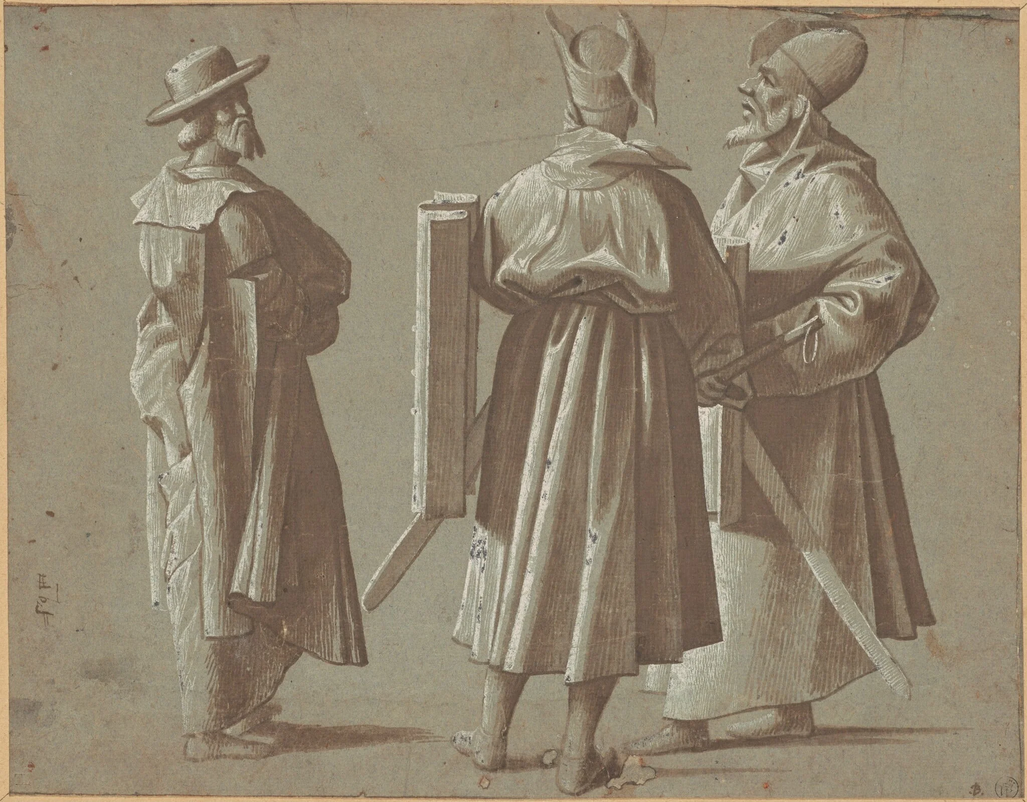 Three Figures, by Vittore Carpaccio, ink, 1496