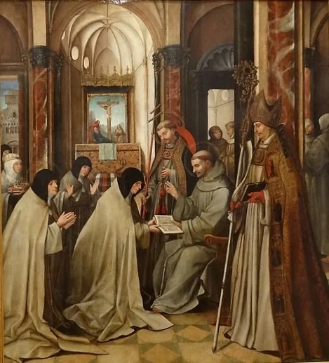 S. Francisco delivering the Statutes of the Order to Santa Clara
