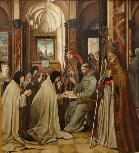 S. Francisco delivering the Statutes of the Order to Santa Clara