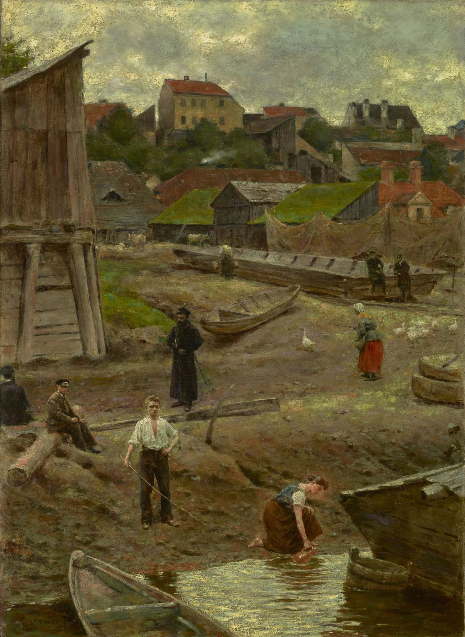Powiśle (Bank of the Vistula in Warsaw), by Aleksander Gierymski, oil, 1892