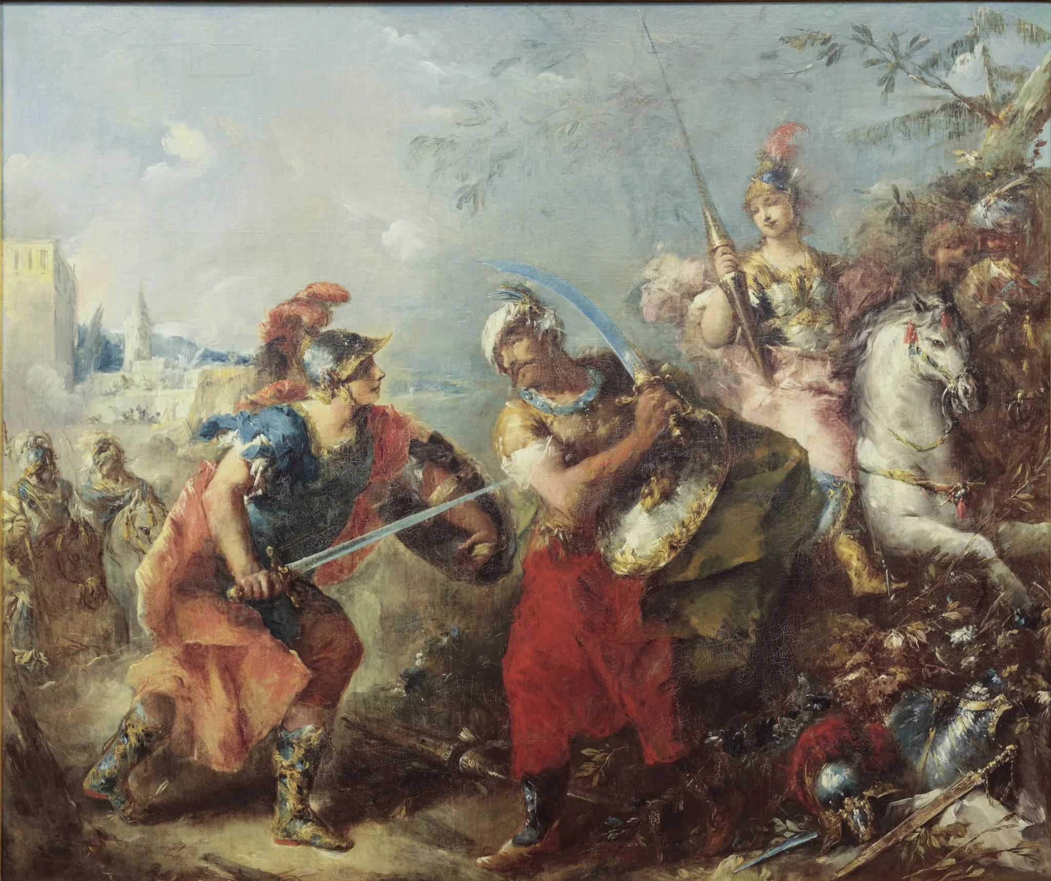 The Fight between Tancred and Argante With Clorinda in the Background, by Unknown, 1750