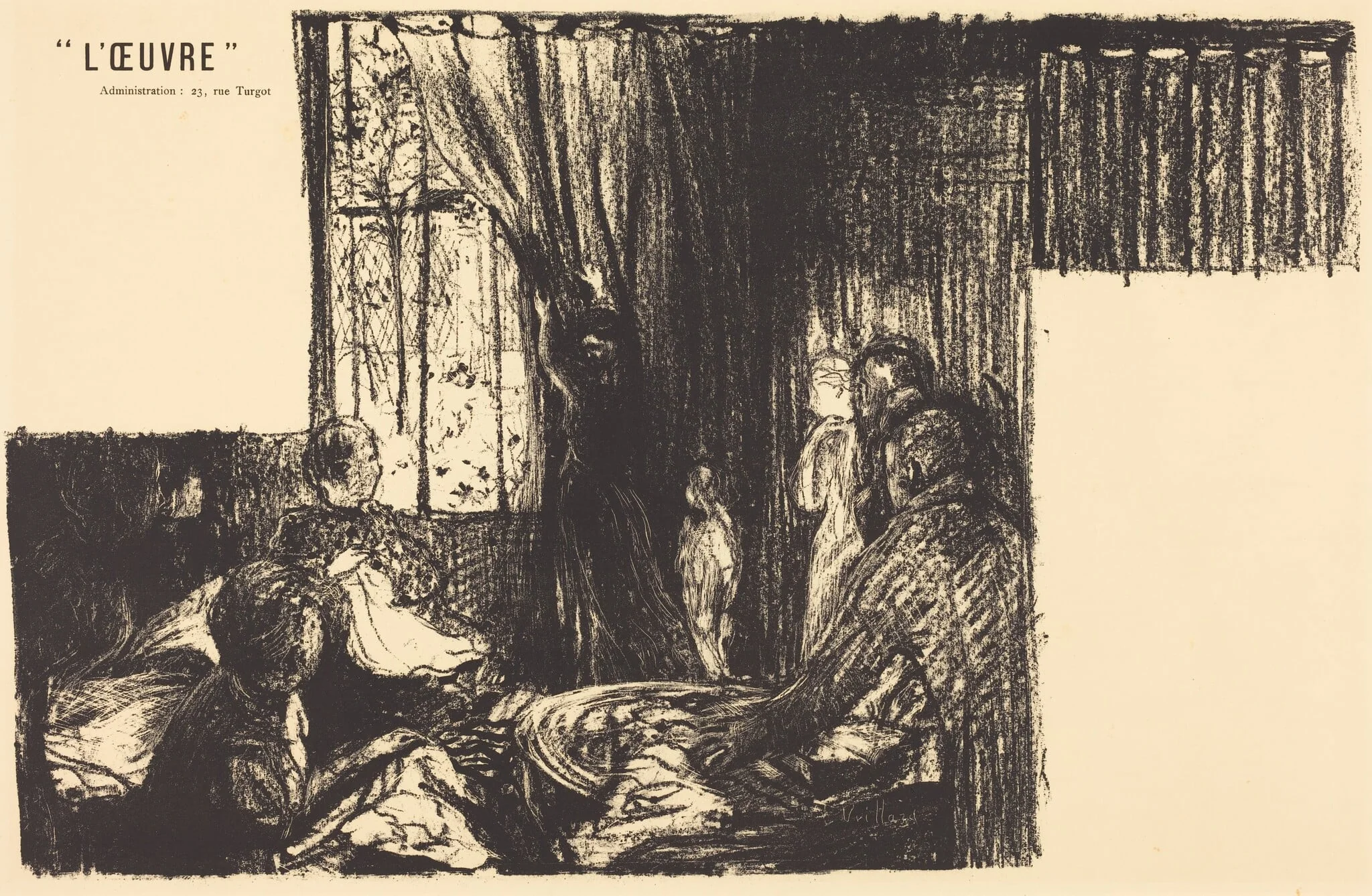 Les Soutiens de la société, by Édouard Vuillard, ink, 1896