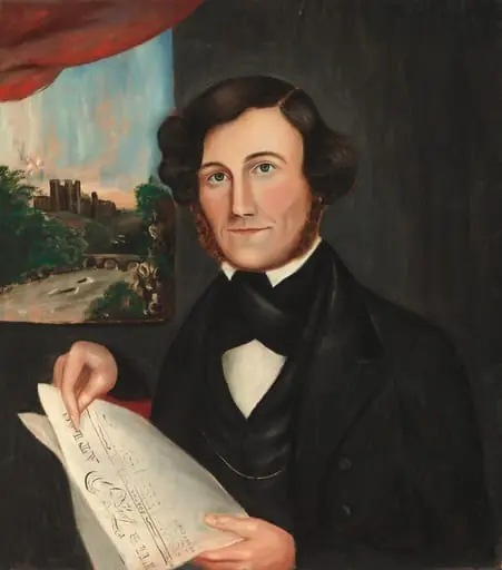 Man Named Hubbard Reading "Boston Atlas"