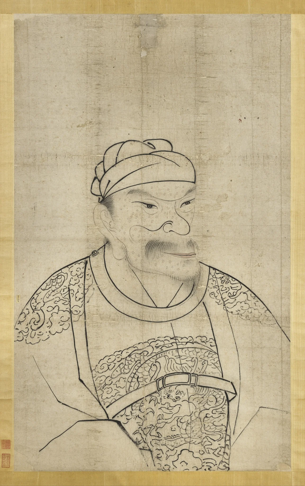明太祖半身像（三）　軸, by Unknown, unspecified