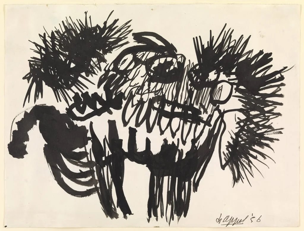 Untitled, by Karel Appel, ink, 1956