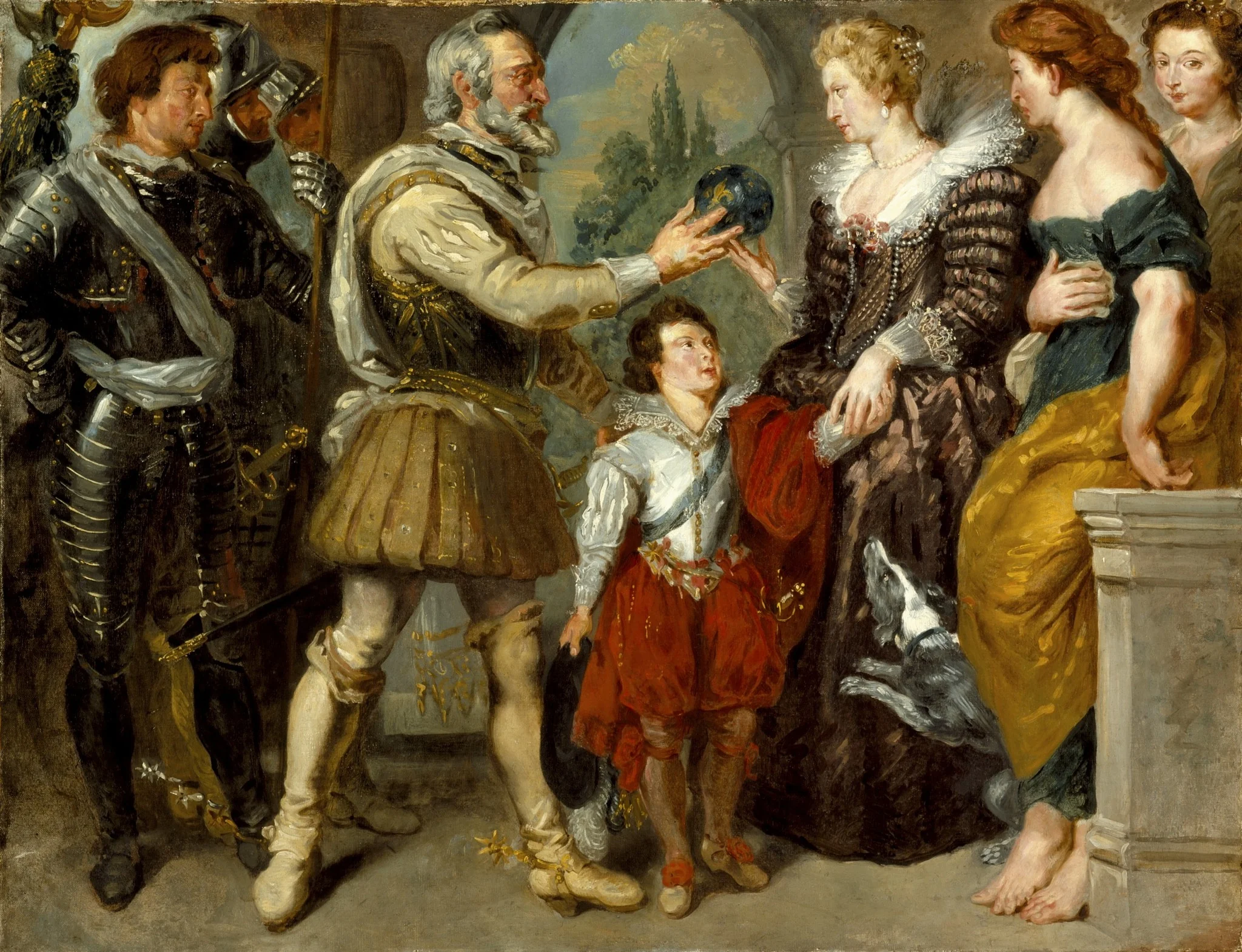 Henri IV Conferring the Regency upon Marie de' Medici, by Eugène Delacroix, oil, 1834