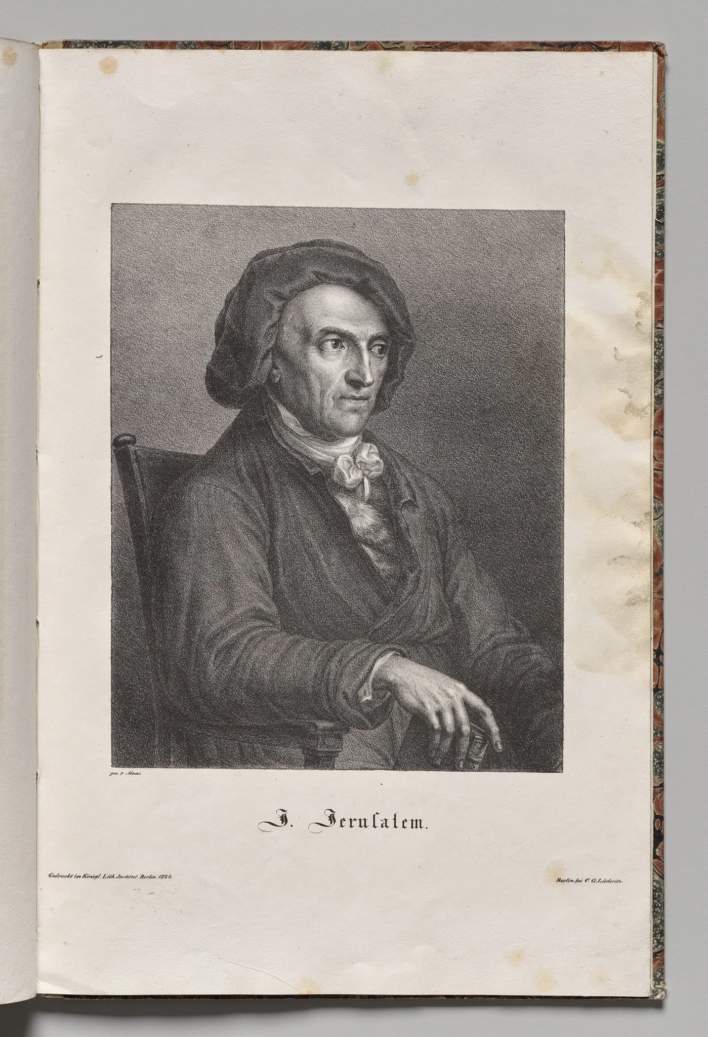 Germany's Famous Authors:  Portrait of Johann Friedrich Wilhelm Jerusalem, by Gustav Karl Friedrich Lüderitz, 1824