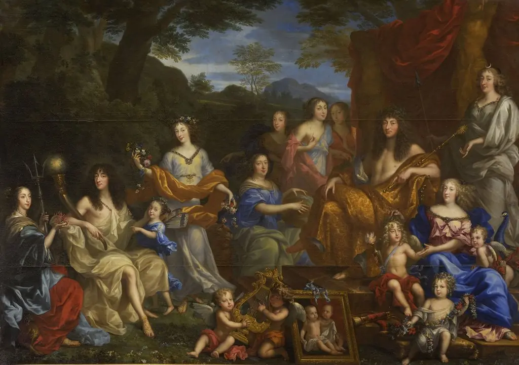 Mythological portrait of Louis XIV and the royal family