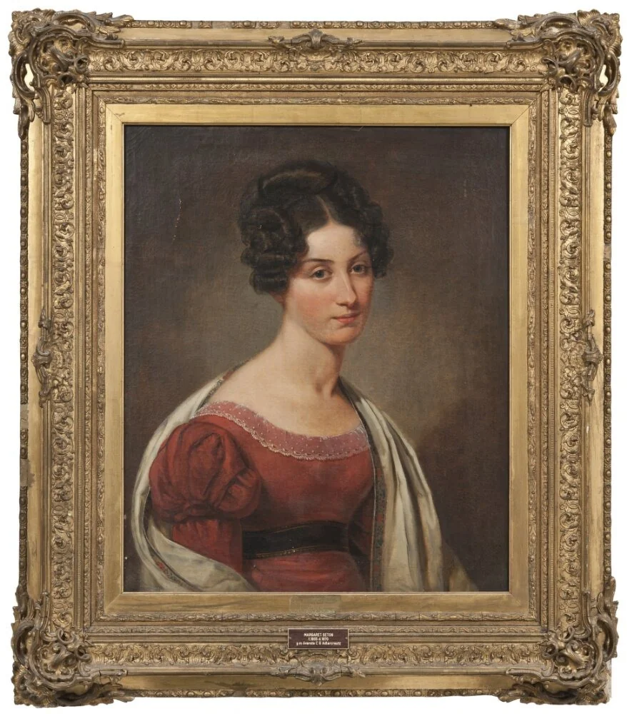 Margaret Seton (1805-1870), född i Skottland, verksam i Sverige, g.m. friherre överste Carl Gustaf Adlercreutz, sondotter till Alexander Baron Seton, by Johan Gustaf Sandberg, oil, 1826