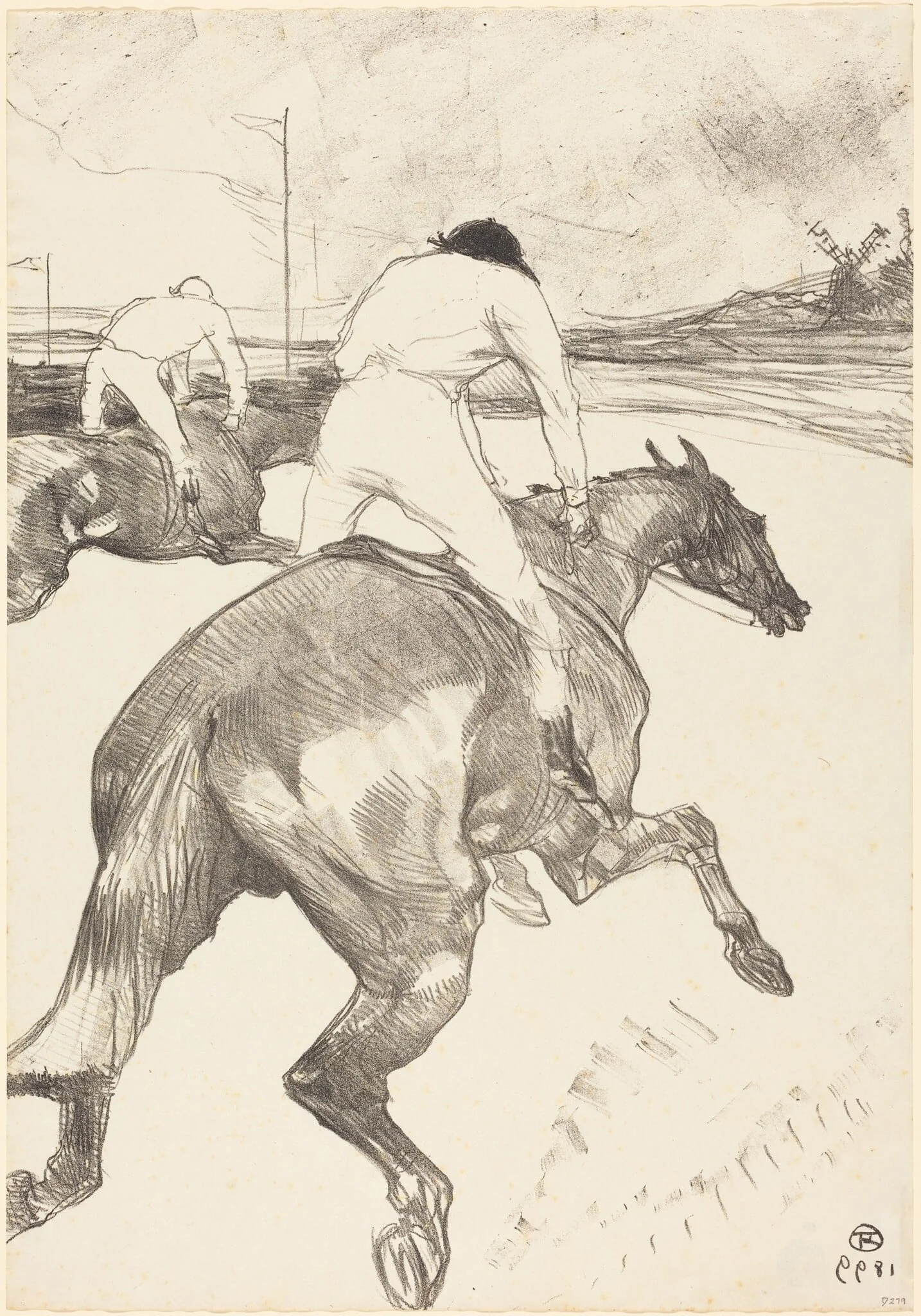 The Jockey (Le jockey), by Henri de Toulouse-Lautrec, ink, 1899