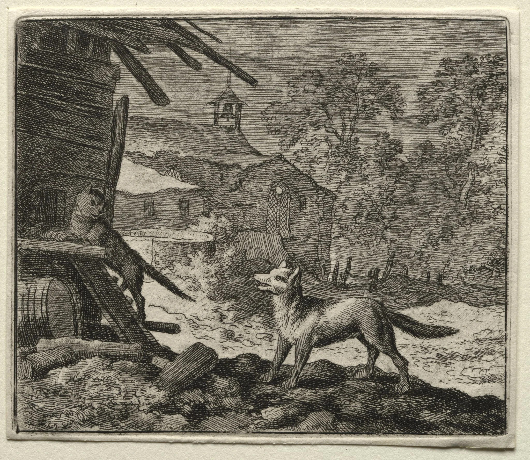 Reynard the Fox:  Reynard Deceives the Cat, by Allart van Everdingen, 1662