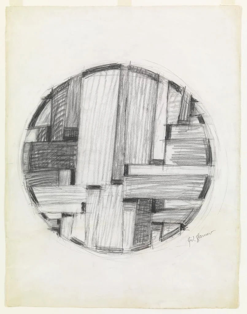 Untitled, by Fritz Glarner, crayon, 1960