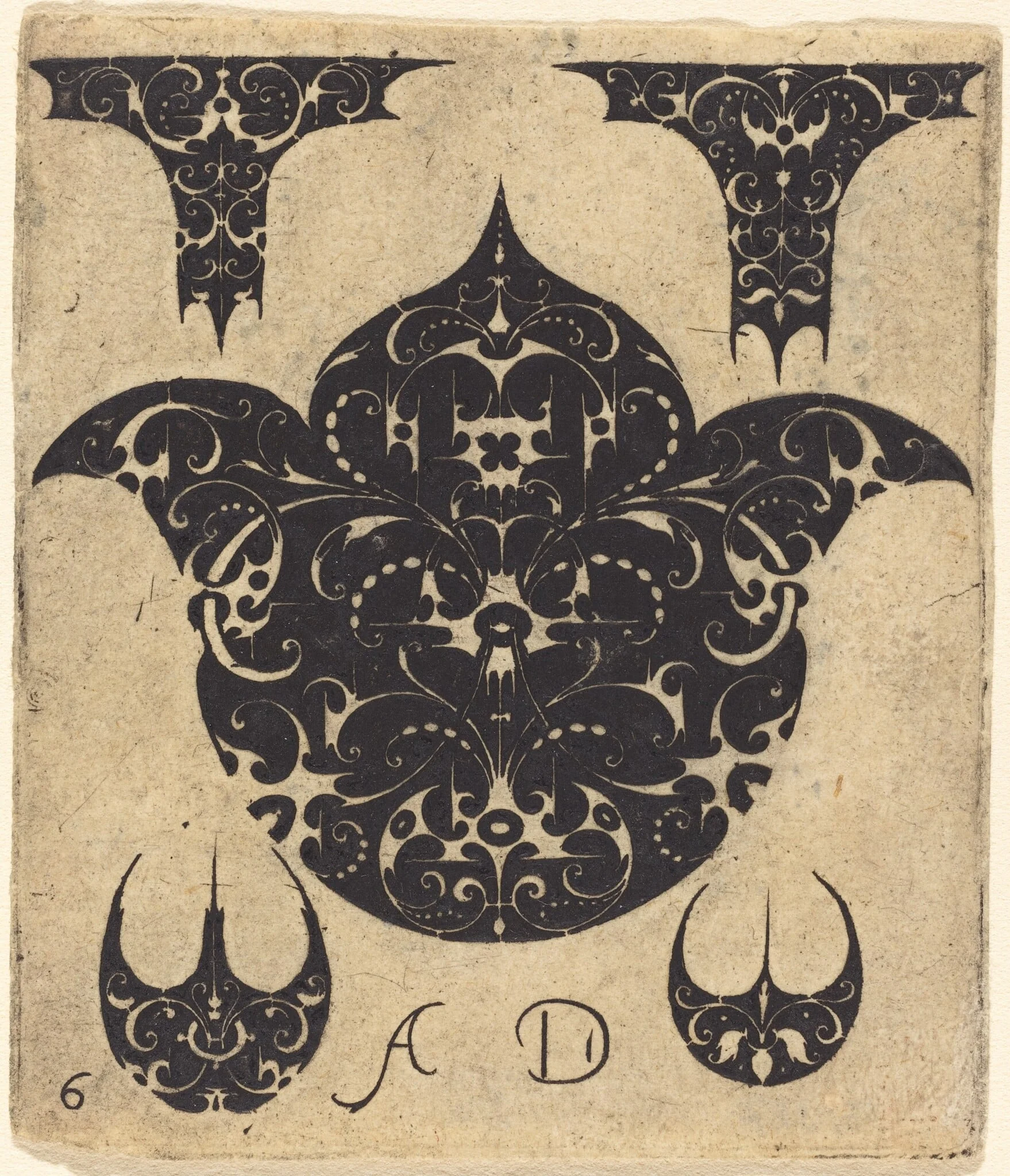 Ornament, by Master AD, ink, 1564