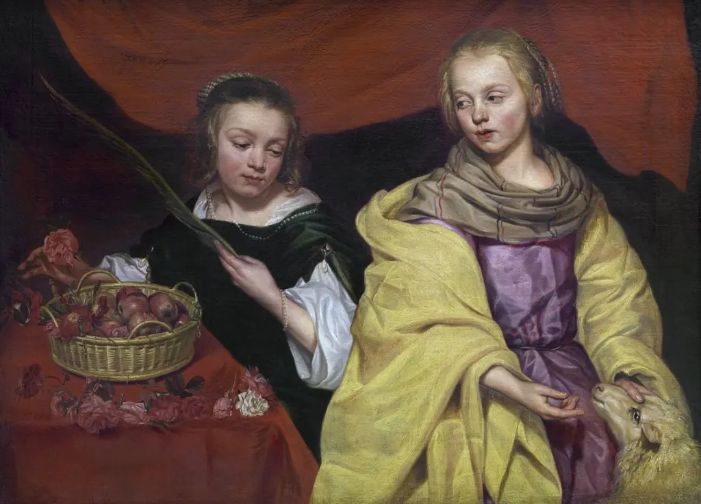 Two Girls as Saint Agnes and Saint Dorothea, by Michaelina Wautier