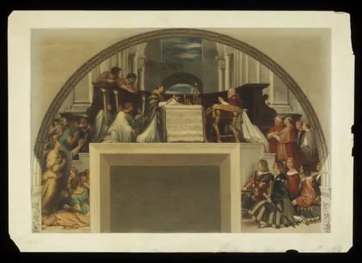 Copy after Raphael’s fresco representing the ‘Miracle of the Mass at Bolsena’ in the Stanza di Eliodoro (Vatican Palace, Rome, 1512-13), 1864.