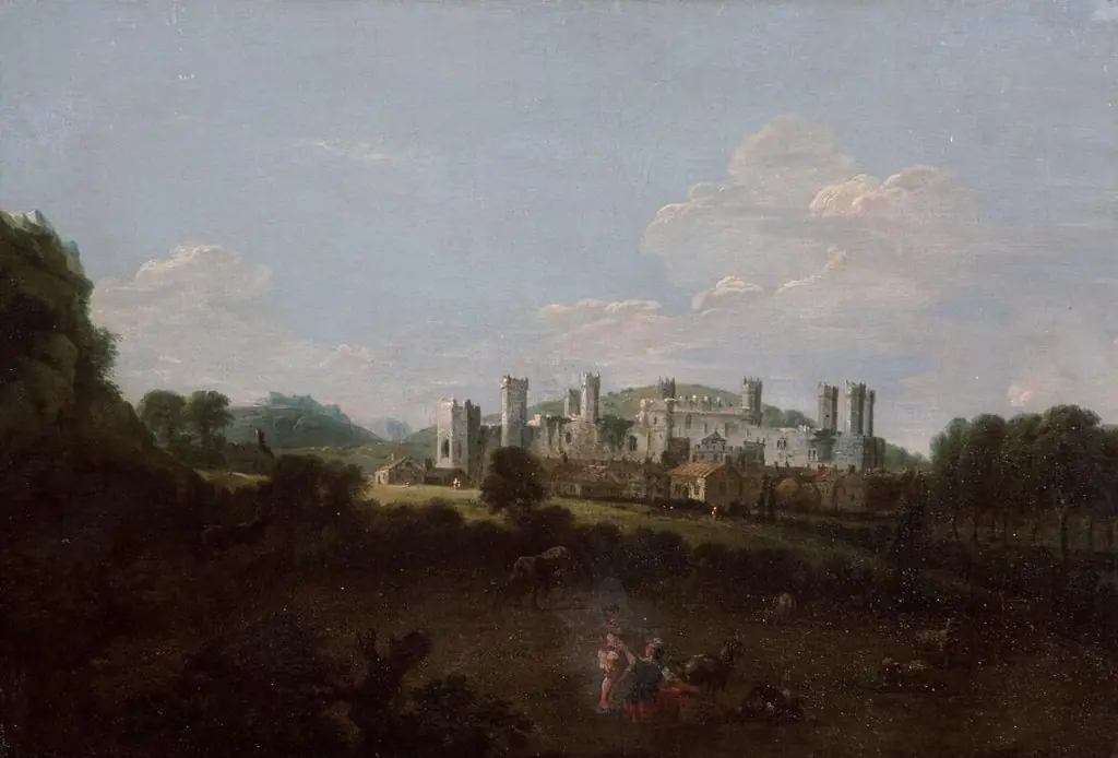 Prospect of Caernarfon Castle from north