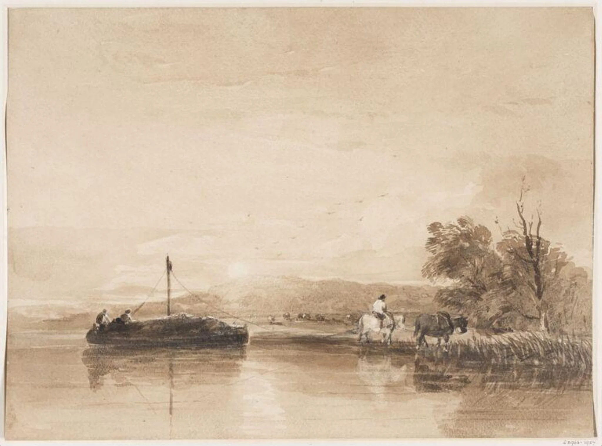 Landscape with a Setting Sun