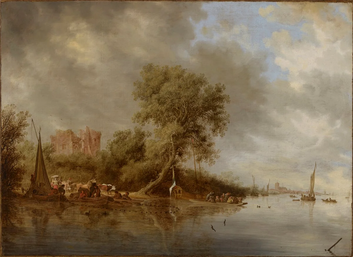 Jokimaisema, Egmondin linnan raunio, by Salomon Jacobsz. van Ruysdael, unspecified