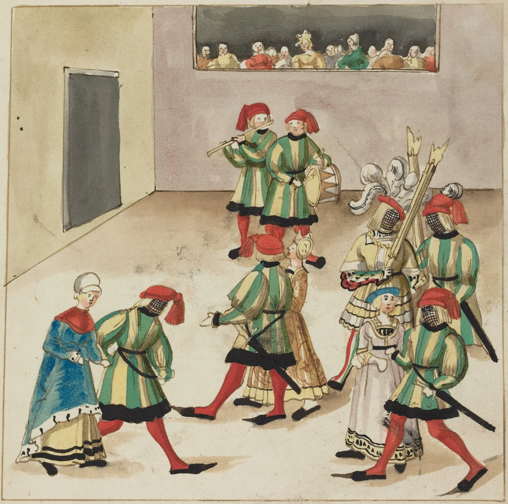 Masquerade, by German 16th Century, ink, 1514