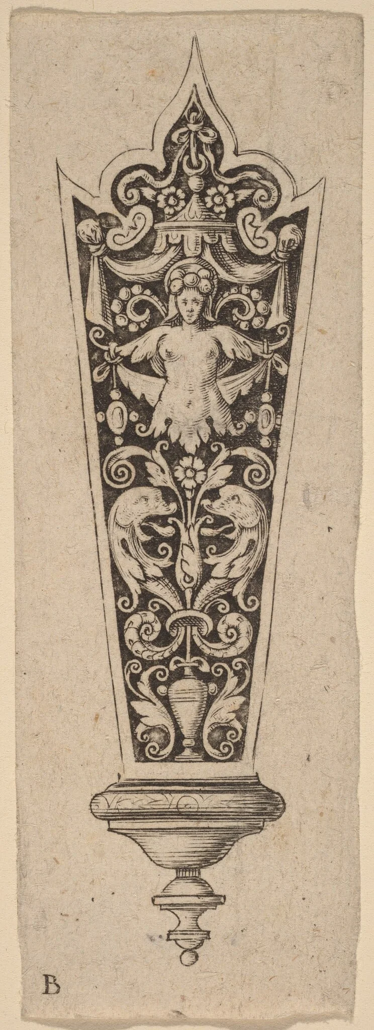 Ornament for Knife Handle, by Theodor de Bry, ink, 1563