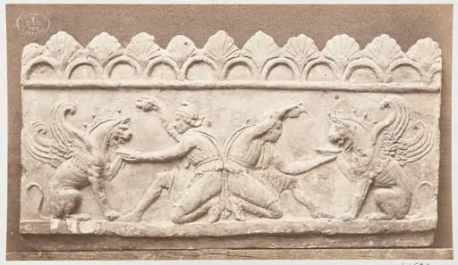 Bas-relief 'Libations of griffons' in terra cotta