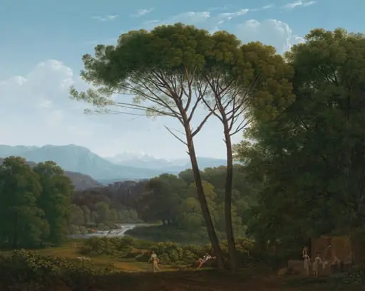 Italiaans landschap met pijnbomen