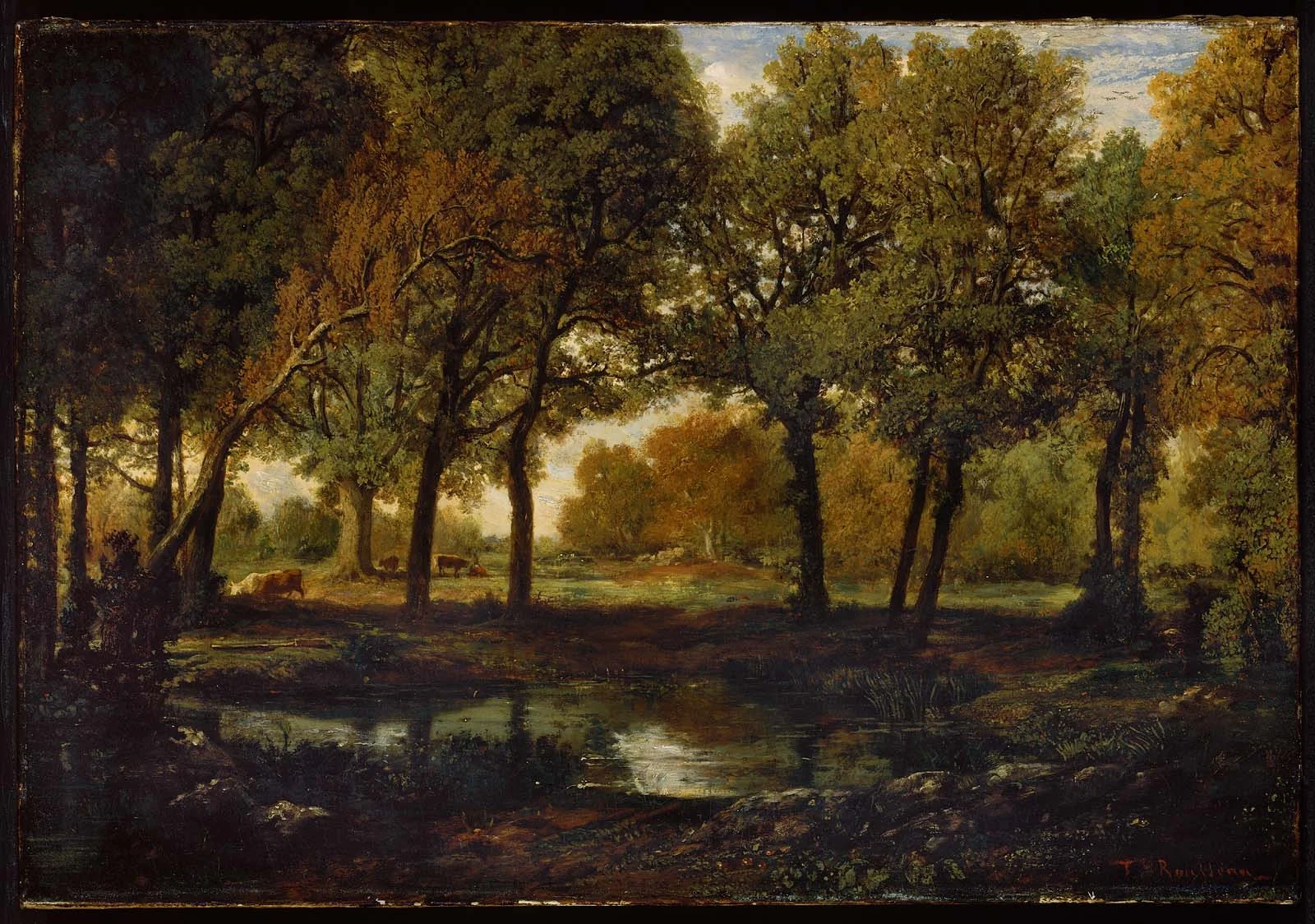 Pool in the Forest, by Théodore Rousseau, oil, 1849