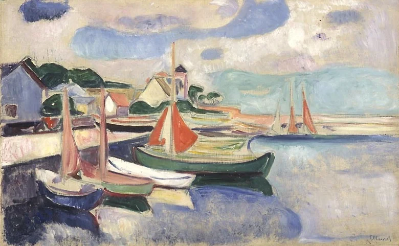 Taarbæk Harbour, by Edvard Munch, oil, 1905