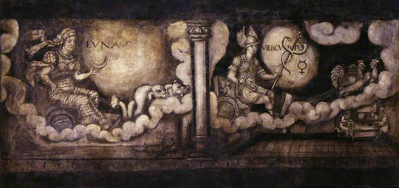 Luna and Mercury (from Stodmarsh Court, Kent), by Virgil Solis, unspecified, 1600