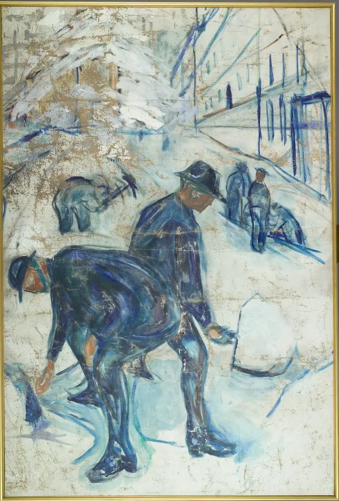 Snow Shovellers on the Building Site
