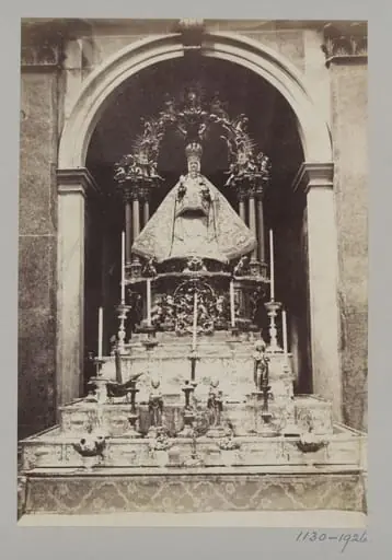Sculpture of the Virgen del Sagrario, patron of Toledo, housed in the altarpiece of the Capilla del Sagrario in the Cathedral of Toledo