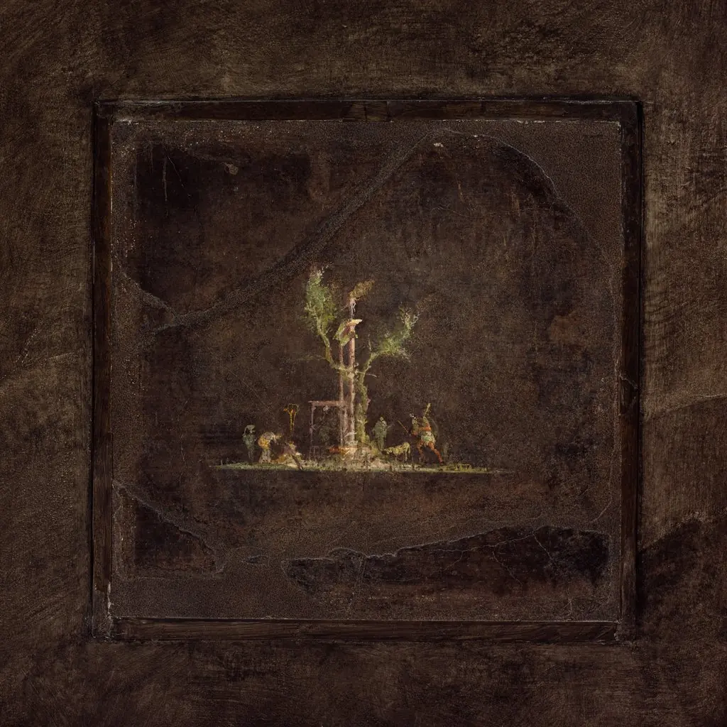 Wall painting on black ground: landscape, from the imperial villa at Boscotrecase