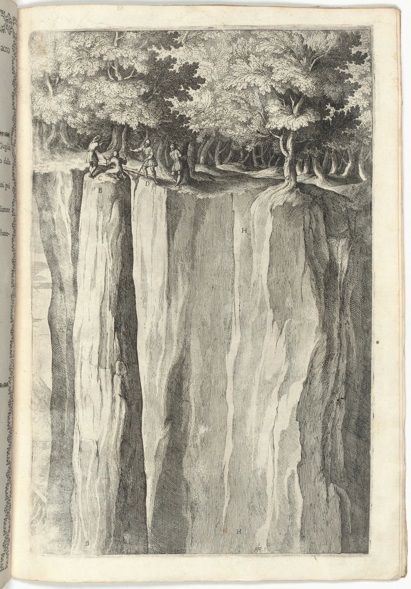 The Rock of Brother Wolf (Sasso di fra' Lupo) [plate V], by Jacopo Ligozzi, ink, 1612