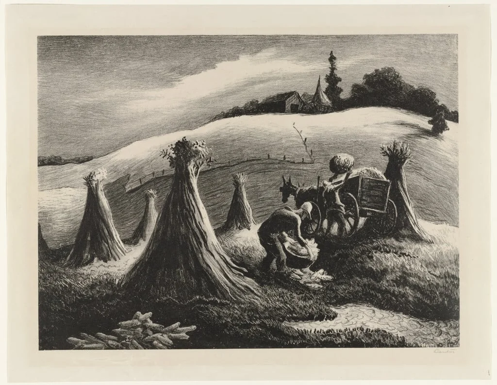 Untitled, by Thomas Hart Benton, ink, 1945