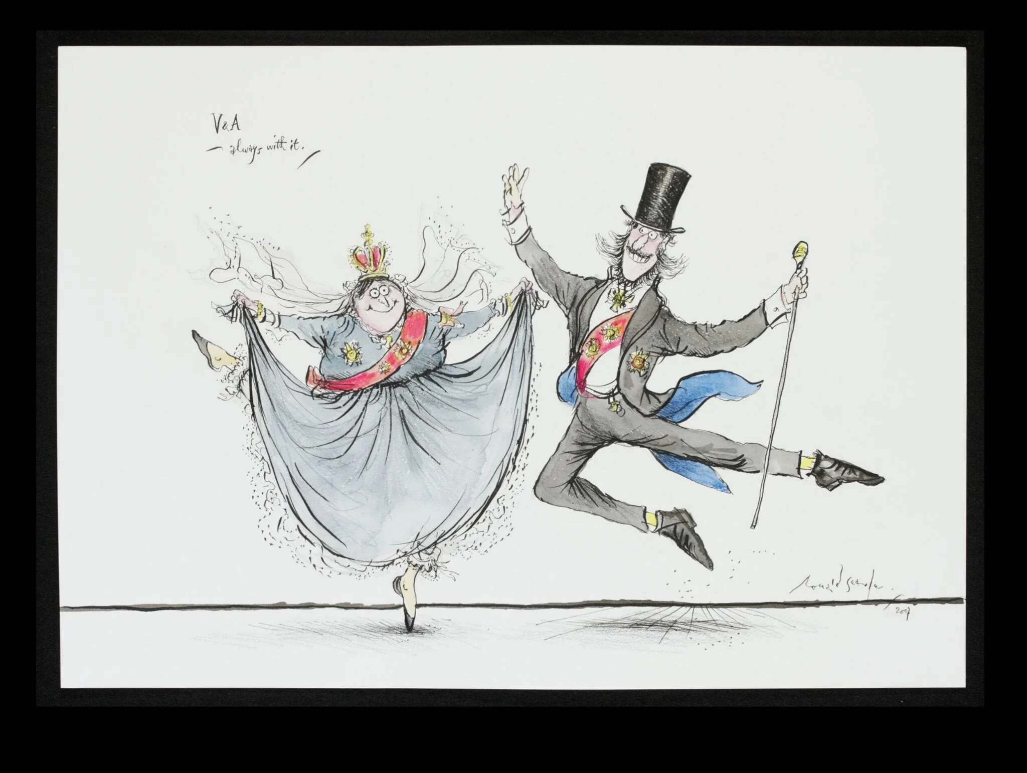 Contribution to V&A's 150th anniversary album, by Ronald Searle, 2007