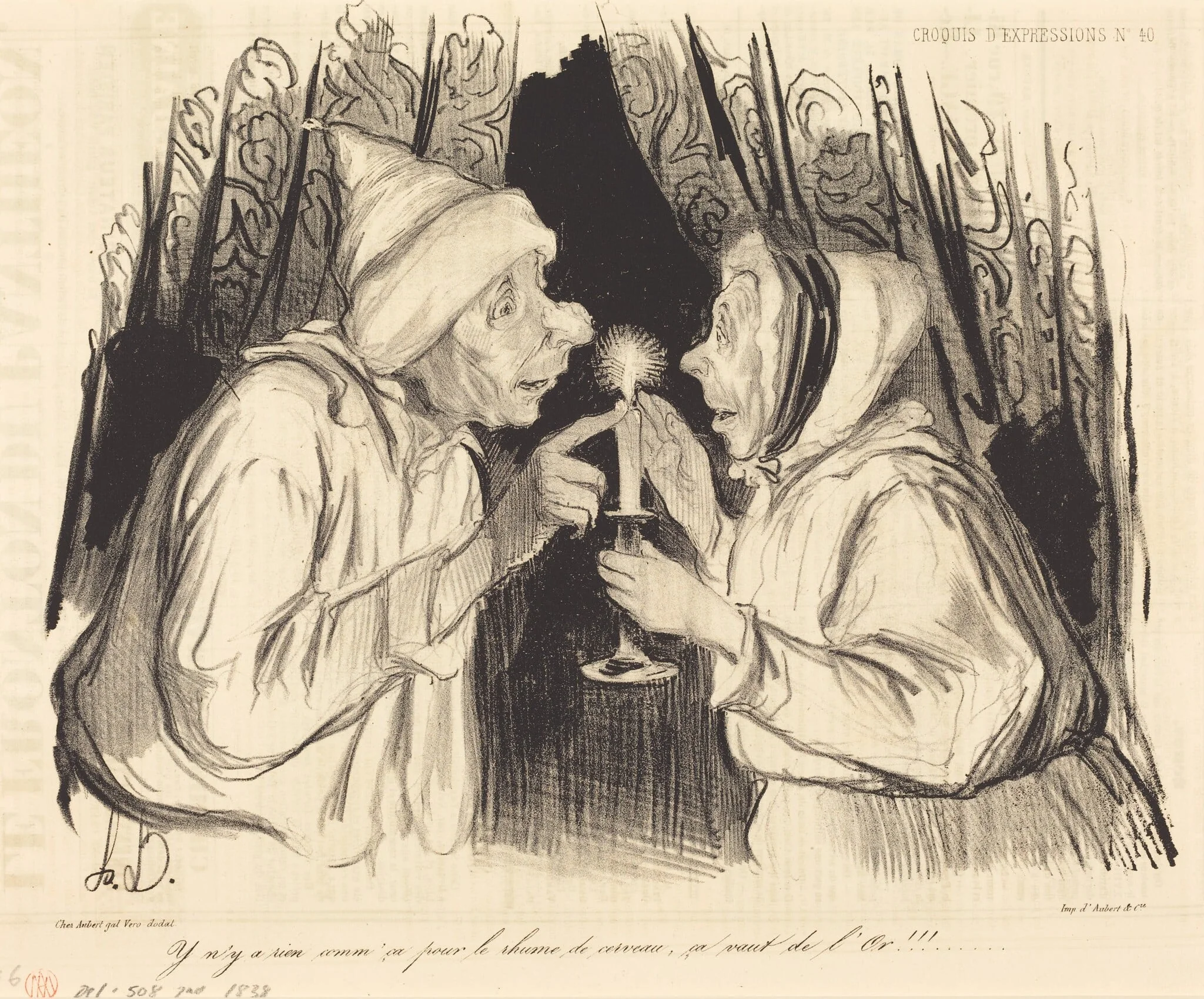 Y n'y a rien comm' ça pour le rhume..., by Honoré Daumier, ink, 1838