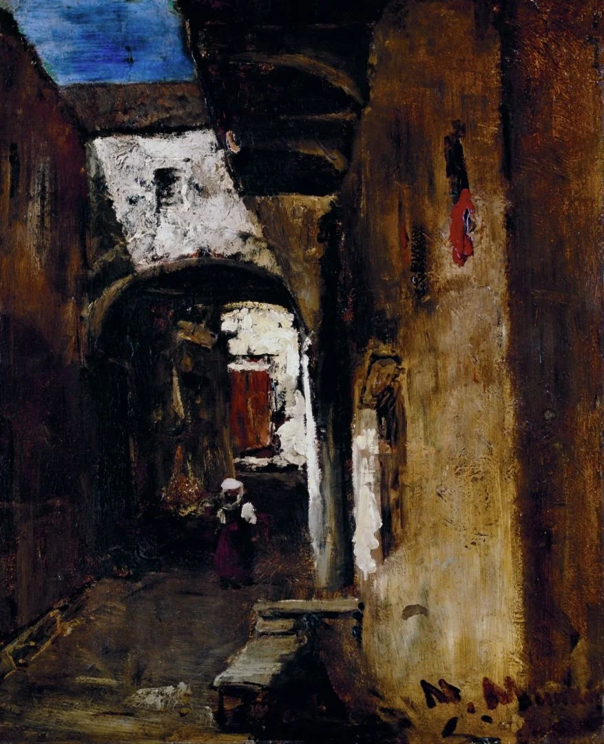 Dark Street, by Mihály Munkácsy, oil, 1871