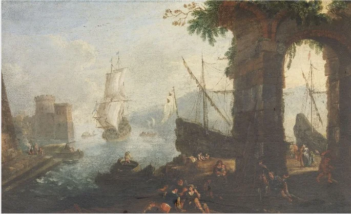 Coast Scene, by Unknown, oil