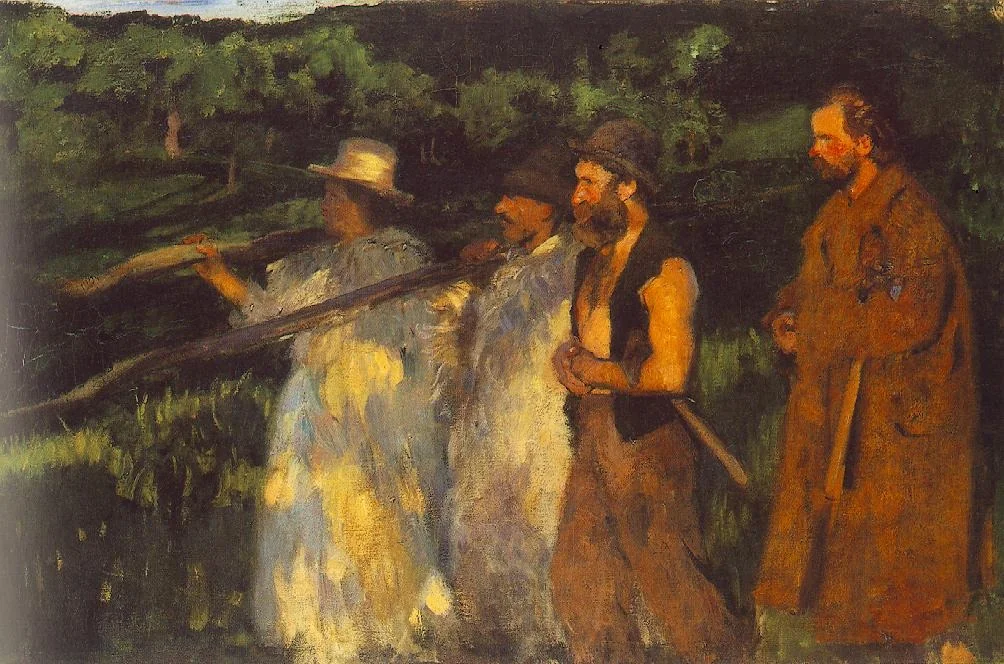 Woodcutters Returning Home I., by Károly Ferenczy, oil, 1900