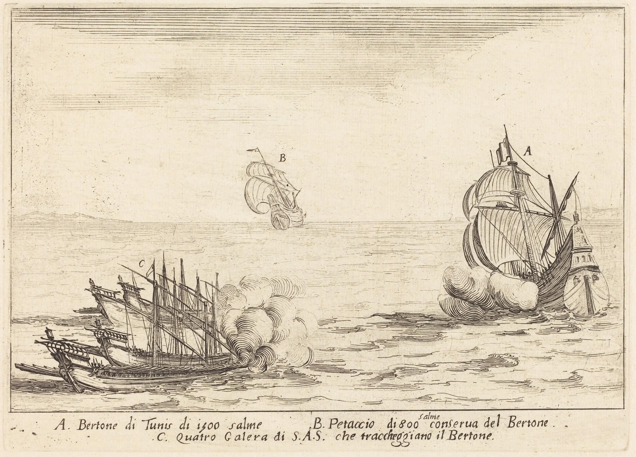 The Attack, by Jacques Callot, ink, 1617
