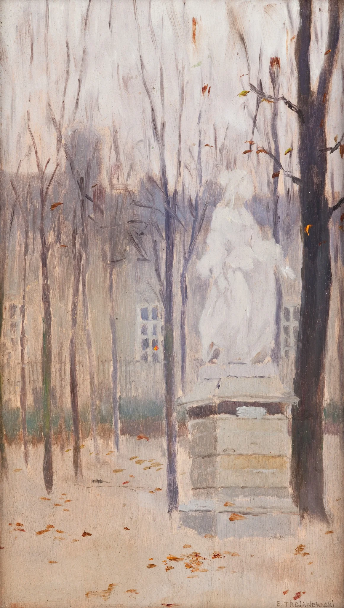 In the Luxembourg Garden, by Edward Trojanowski, oil, 1900