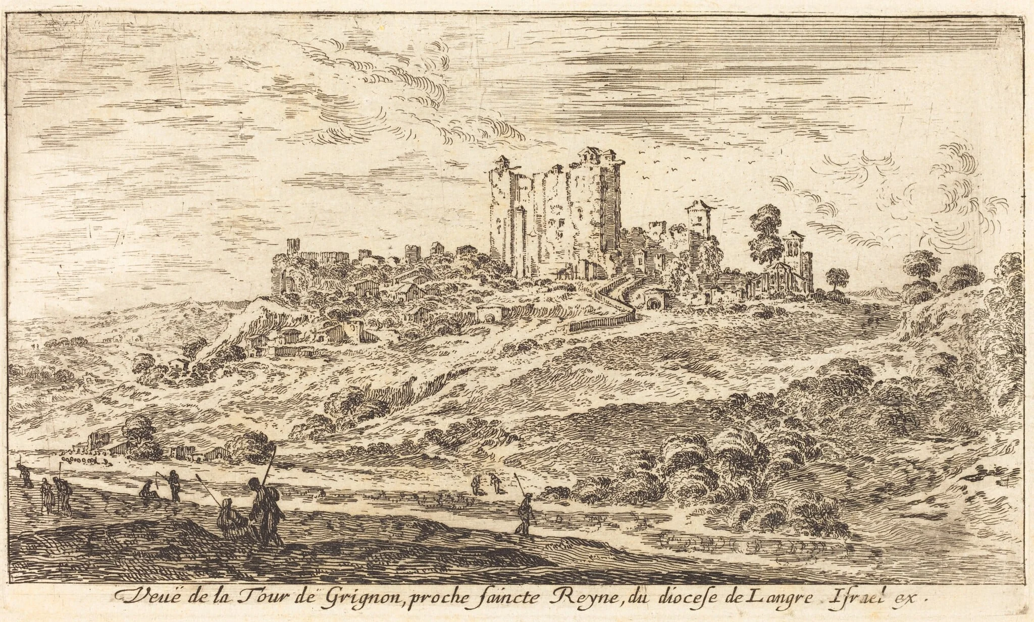 Veue de la Tour de Grignon, by Israël Silvestre, ink, 1650