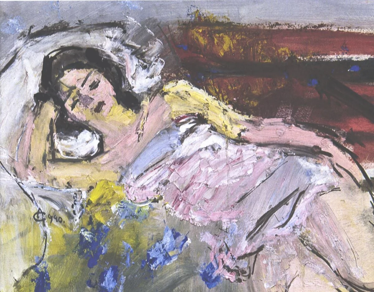 Femeie culcată, by Alexandru Ciucurencu, 1940