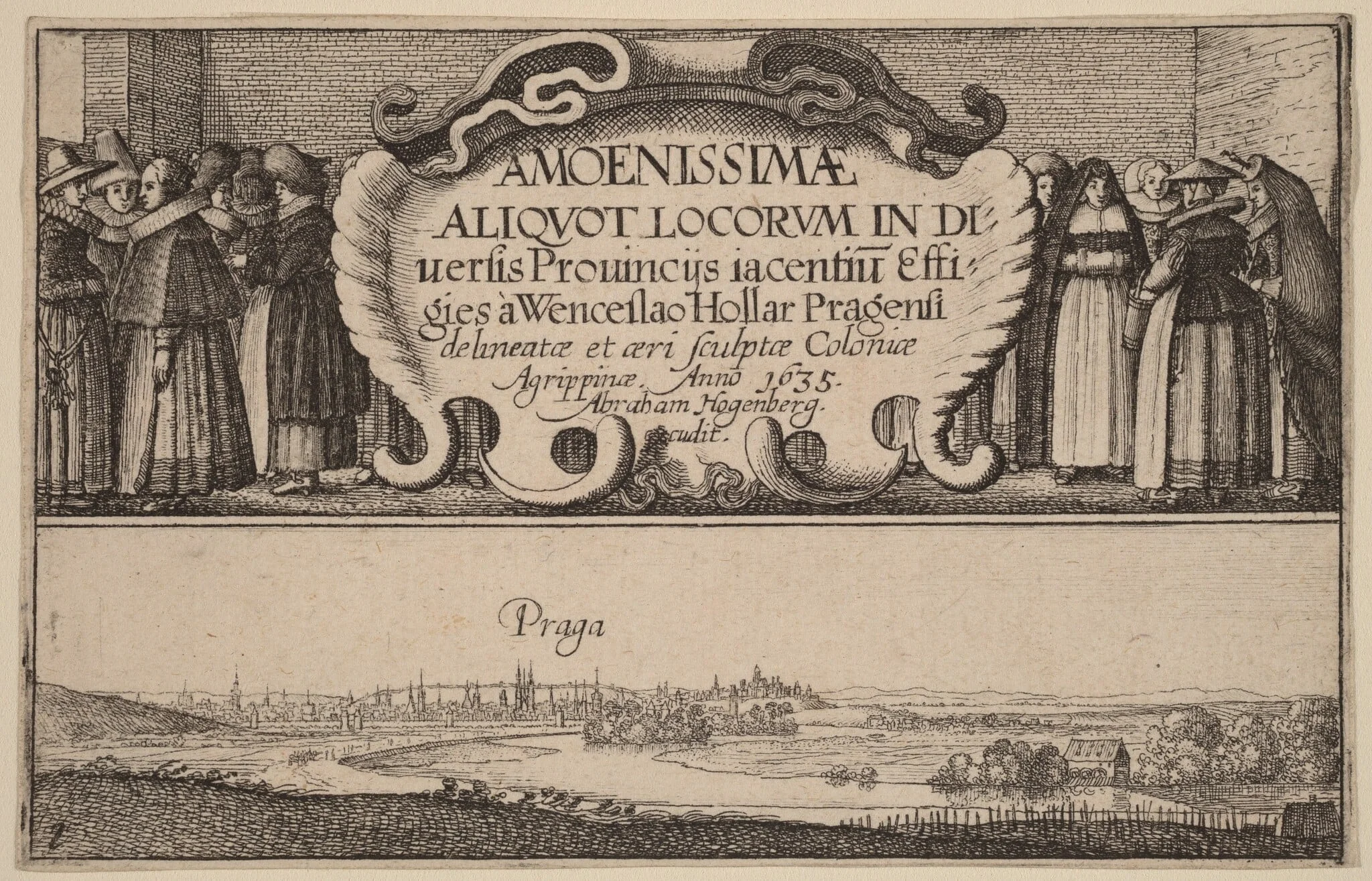 Title Page, by Wenceslaus Hollar, ink, 1635