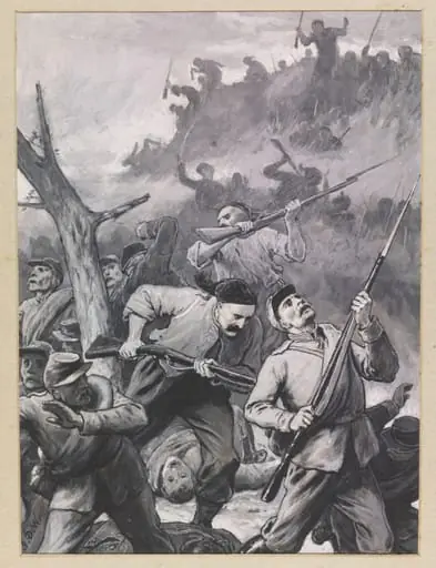 With the Turks at Shipka - Allah! Allah!  A Turkish charge after an unsuccessful assault by the Russians