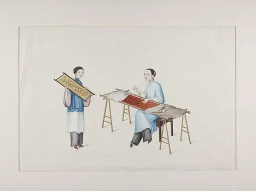 Two Female Embroiderers