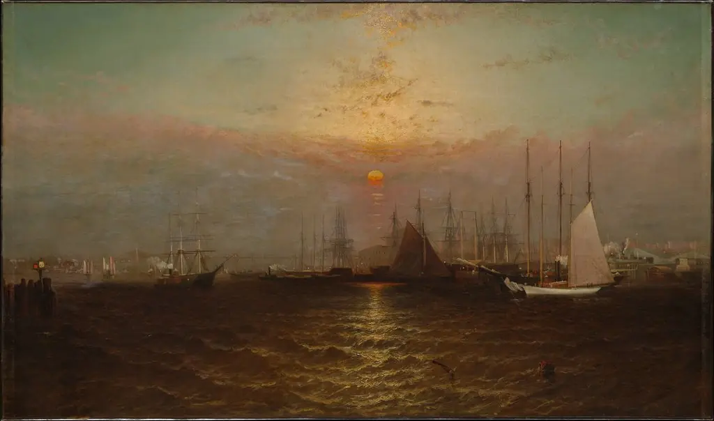 New York Harbor with Brooklyn Bridge